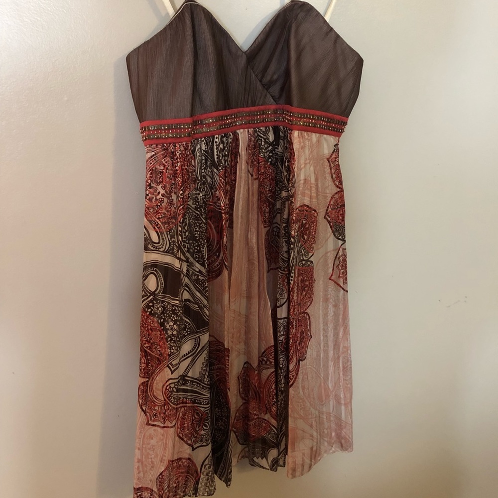 BCBG Maxazria Strapless Pleated Dress